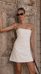 Dana Strapless Mini Dress - Cream