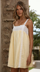 Lacey Mini Dress - Lemon