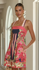 Milana Mini Dress - Navy/Pink