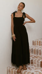 Carlina Tiered Maxi Dress - Black