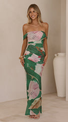 Lena Maxi Dress - Green Floral