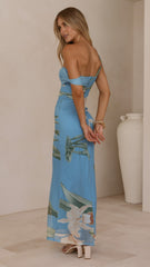 Lena Maxi Dress - Blue Floral