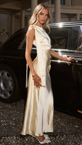 Halle One Shoulder Maxi Dress - Yellow