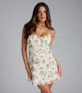 Sweet Charm Floral Burnout A-Line Mini Dress