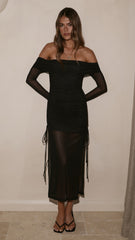 Isadora Off Shoulder Maxi Dress - Black