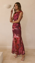 Delara Maxi Dress - Fuchsia