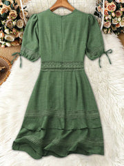 Lace Detail V-Neck Mini Dress