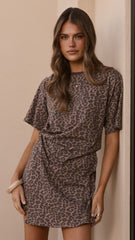 Ravina Mini Dress - Leopard Print