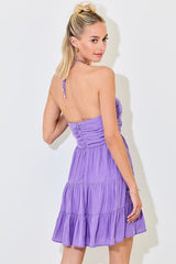 Flirtatious Match Halter Mini Dress