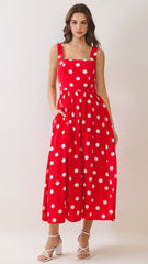 On Fire Polka Dot Midi Dress