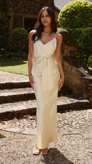 Yasmeen Tie Front Maxi Dress - Yellow
