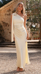 Halle One Shoulder Maxi Dress - Yellow