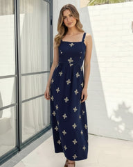 Atasha Navy Print Dress | Women's Floral Maxi Dress