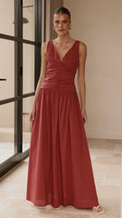 Sanya Maxi Dress - Burgundy