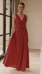 Sanya Maxi Dress - Burgundy