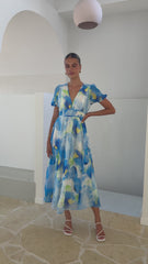 Amberose Maxi Dress - Blue/Green