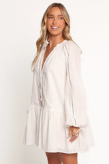 Hart Long Sleeve Mini Dress - White
