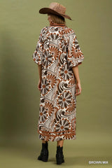 Umgee Abstract Print Midi Dress