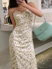 Floral Print Spaghetti Strap Midi Dress