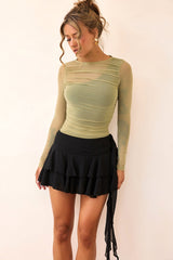Just Like Me Mesh Top - Sage