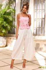 Heirloom Glow Beaded Chiffon Top - Pink