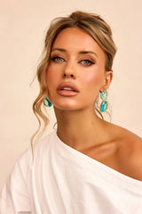 Sea Glass Reverie Earrings - Aqua