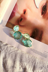 Sea Glass Reverie Earrings - Aqua