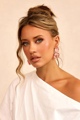 Rose Lumiere Earrings - Pink