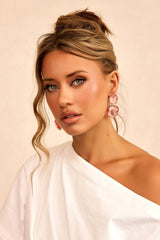Rose Lumiere Earrings - Pink