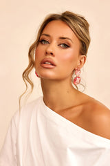 Rose Lumiere Earrings - Pink