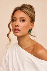 Verdant Heart Earrings - Green