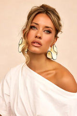 Seafoam Muse Earrings - White Black