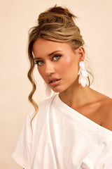 Petals in Haze Earrings - White