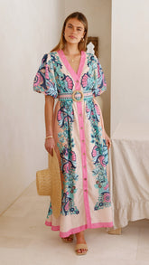 Dali Maxi Dress - Island Bloom Pink