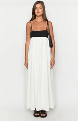 Akari White Contrast Maxi Dress - PRE ORDER