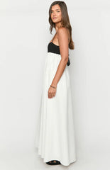 Akari White Contrast Maxi Dress - PRE ORDER