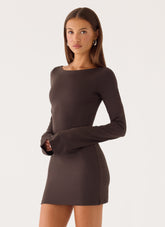 Alonna Mini Dress - Chocolate Fudge