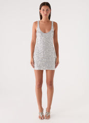 Alula Sequin Mini Dress - Silver