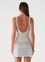 Alula Sequin Mini Dress - Silver