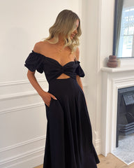 Anvika Black Dress | Women's Cotton Maxi Dress