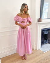 Anvika Dress Powder Pink | Women's Cotton Maxi Dress