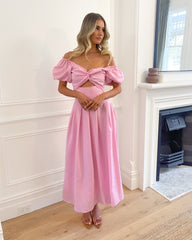 Anvika Dress Powder Pink | Women's Cotton Maxi Dress