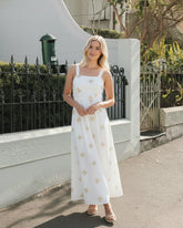 Atasha White Print Dress | Women's Floral Maxi Dress