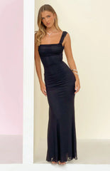 Beverley Black Mesh Maxi Dress