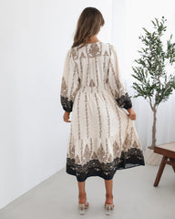 Braelynn White Print Dress | Women's Printed Midi Dress