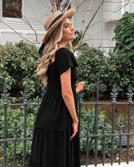 Celie Dress Black | Women's Linen Midi Dress