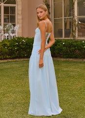 Clemence Bustier Maxi Dress - Blue