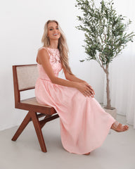 Contessa Pink Dress | Women's Lace Maxi Dress