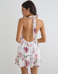 Deliana Mini Dress in Femme Floral White