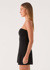 Della Strapless Mini Dress - Black